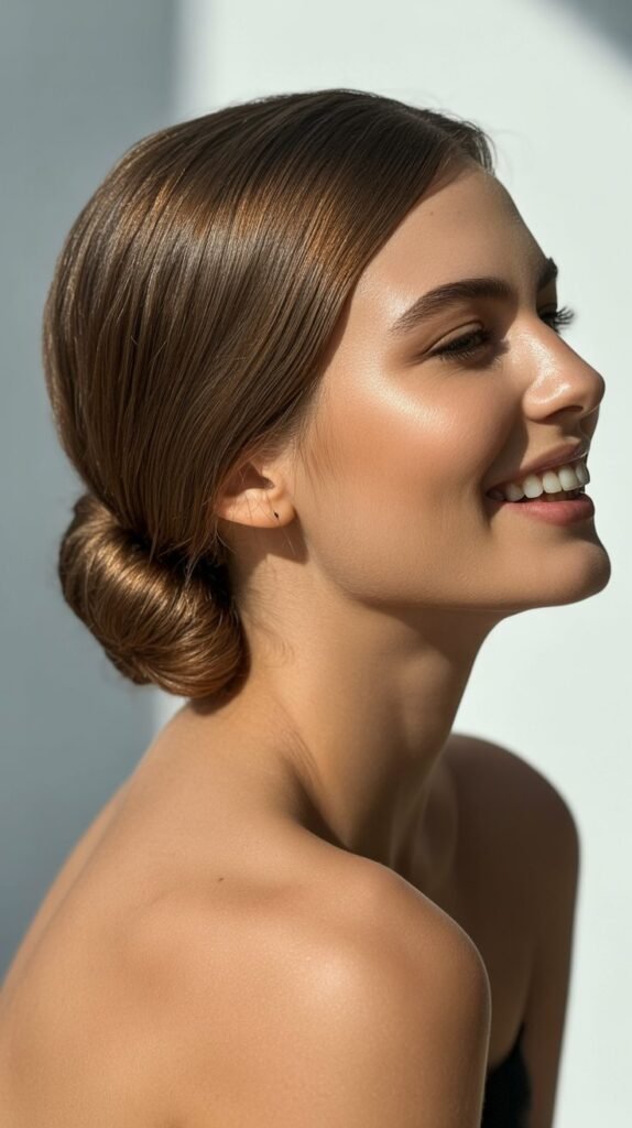  The Side-Swept Low Bun