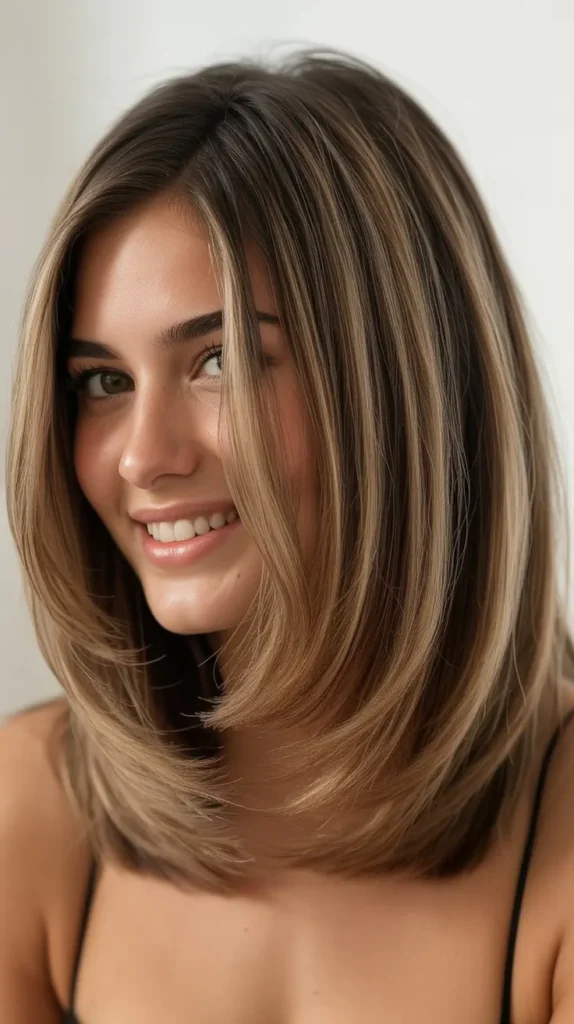  Layered Long Bob with Root Shadow