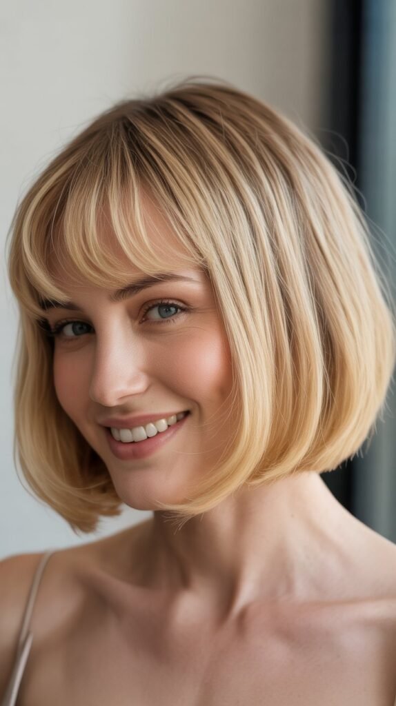  Bob with Curtain Bangs