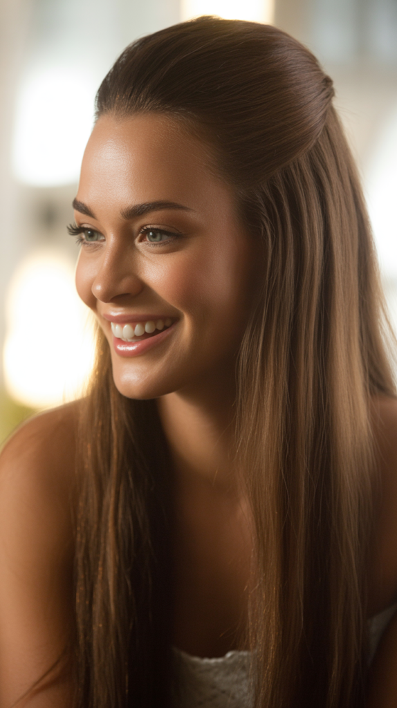  Straight Half-Up Half-Down