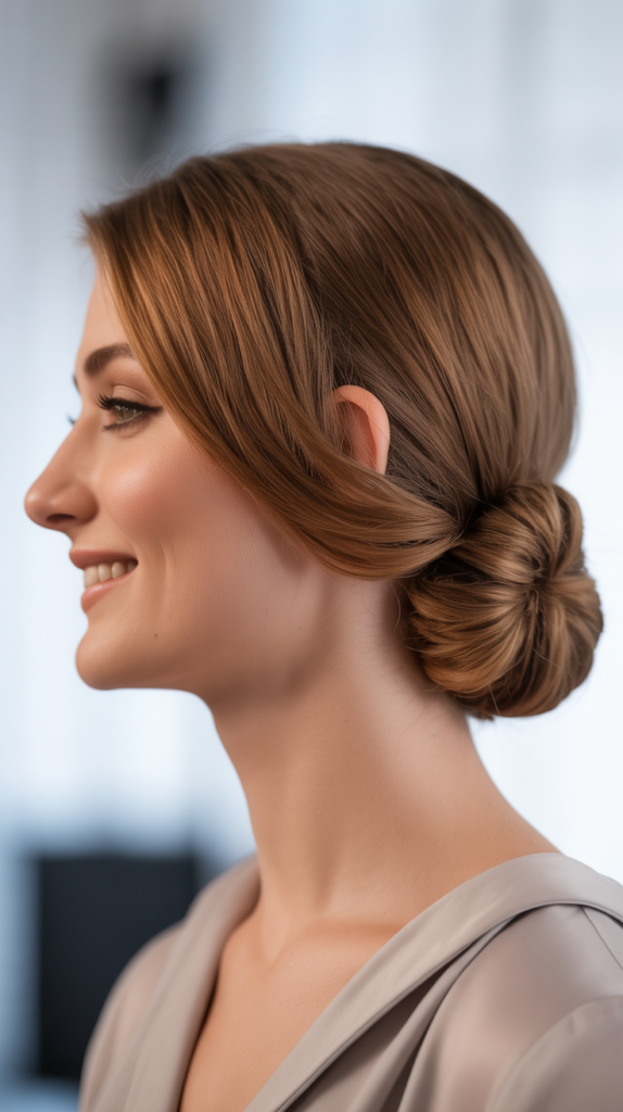 Side-Swept Low Bun