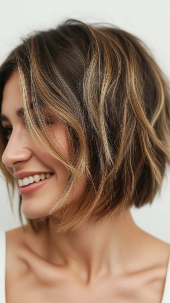 Choppy Bob with Balayage Highlights