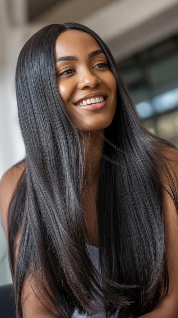 Pin-Straight Long Hair