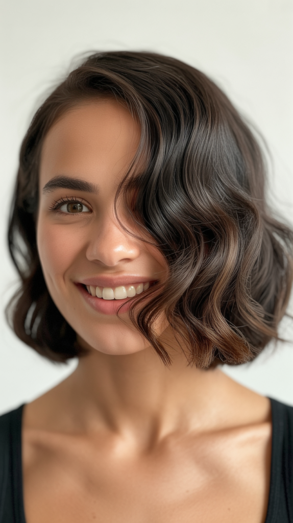 Side-Parted Bob with Deep Part