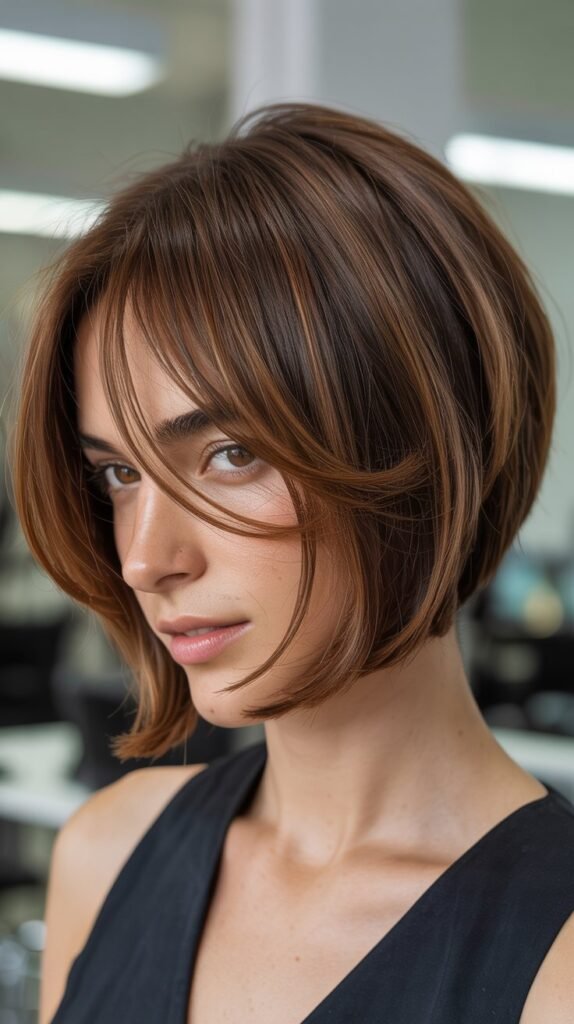 Angled Bob with Wispy Side Fringe