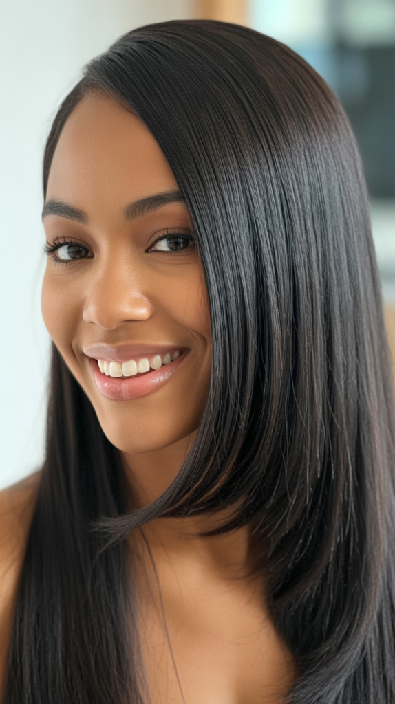 Straight Hair with Deep Side Part