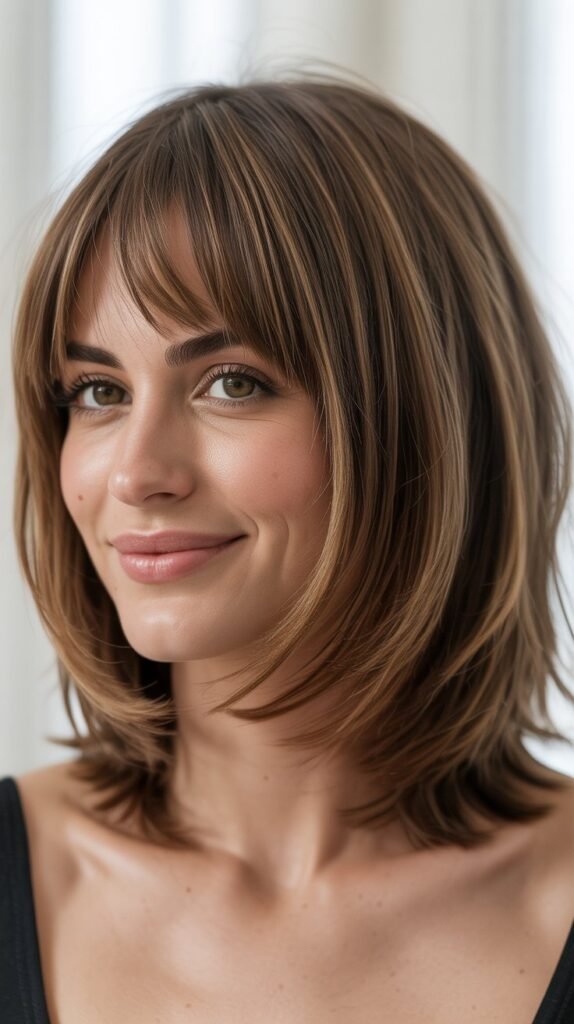 Shaggy Long Bob with Curtain Bangs