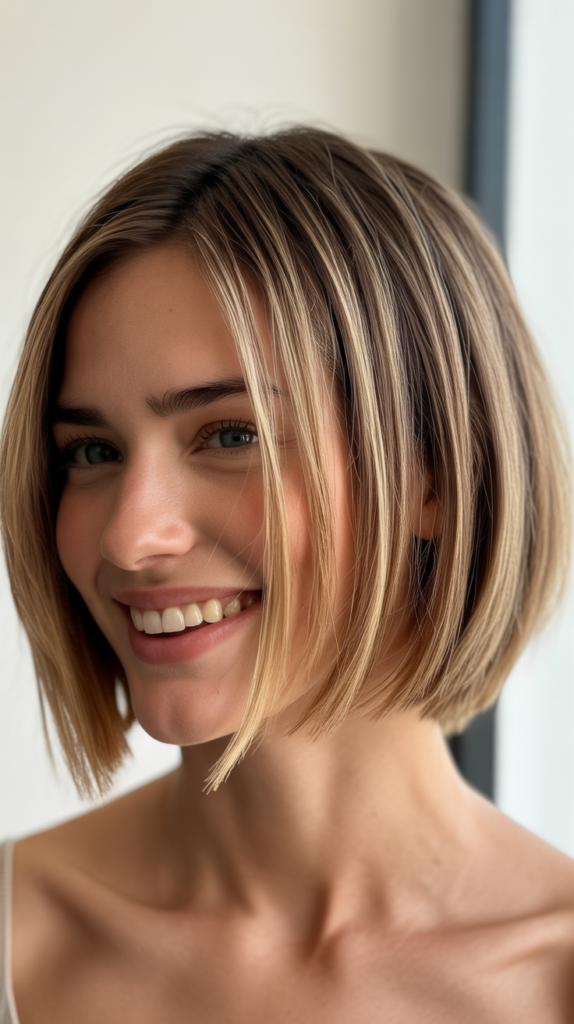 Blunt Choppy Bob with Textured Ends