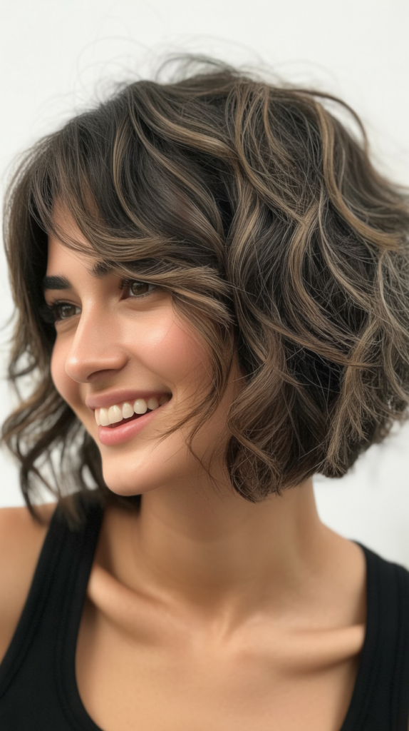 Wavy Shaggy Bob with Lived-In Texture
