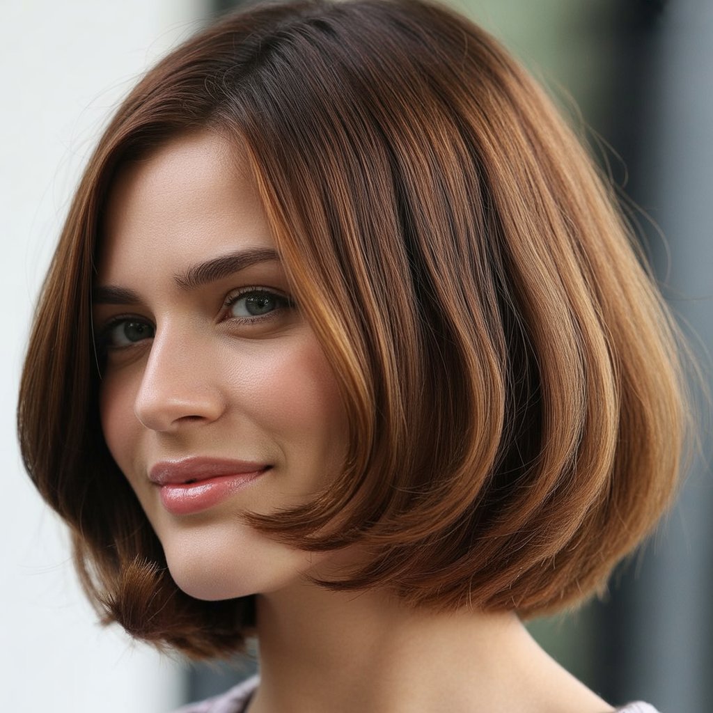 27+ Expert-Approved Hairstyles for Thin Hair and Round Faces 21 Curved Bob with Soft Layers