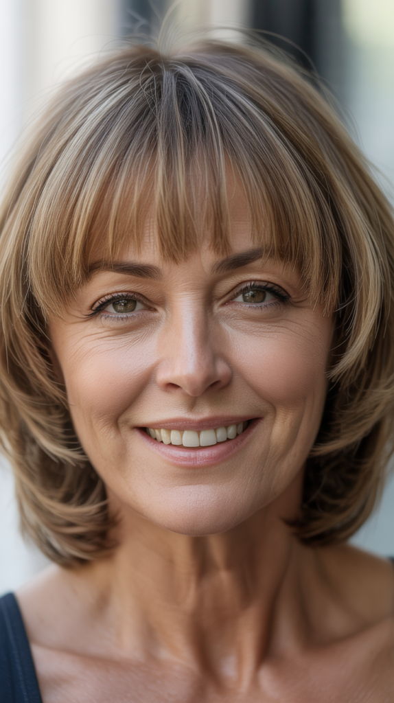 Short Shag with Curtain Bangs