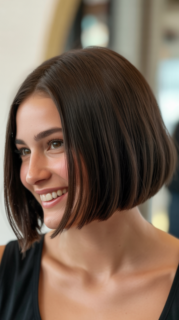 Blunt Cut Bob at Chin Length