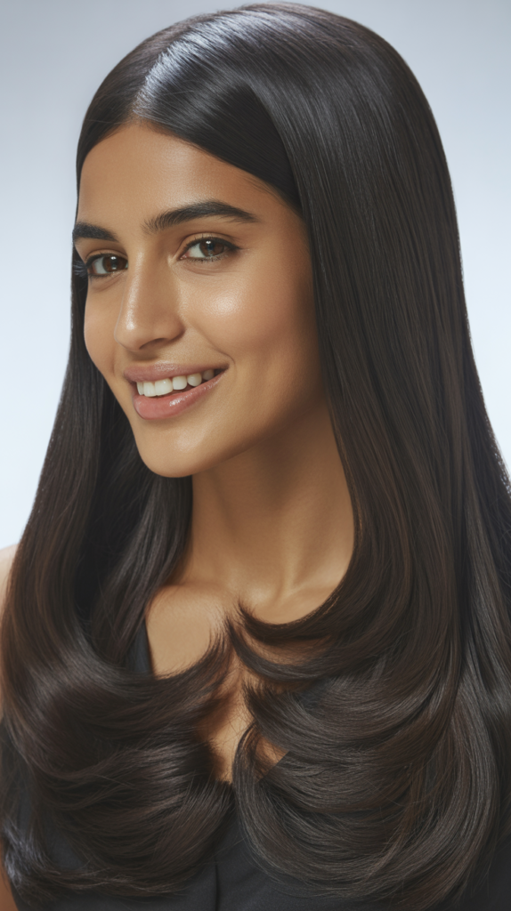 Classic Center-Parted Sleek Look