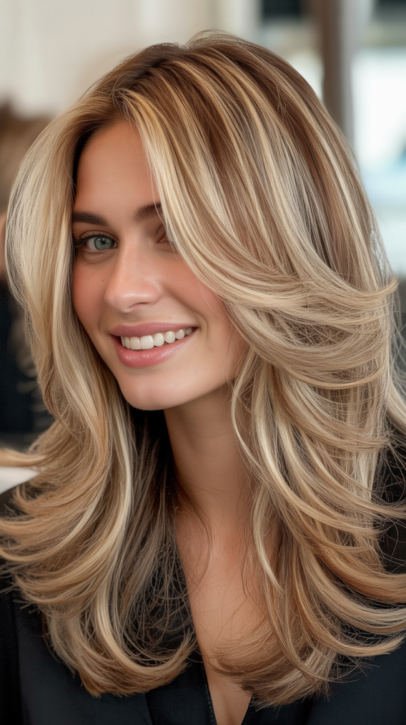 Beige Blonde Highlights with Mink Lowlights