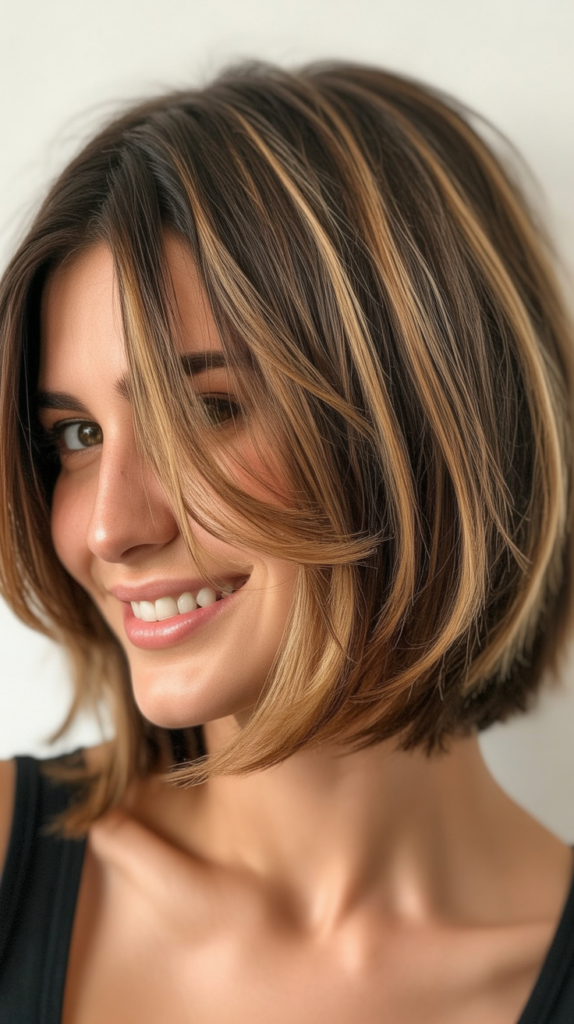 Wavy Choppy Bob with Bronde Balayage
