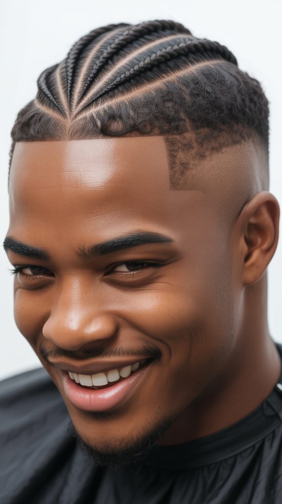 Low Taper Fade with Cornrows