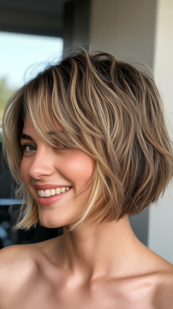  Choppy Bob with Root Shadow