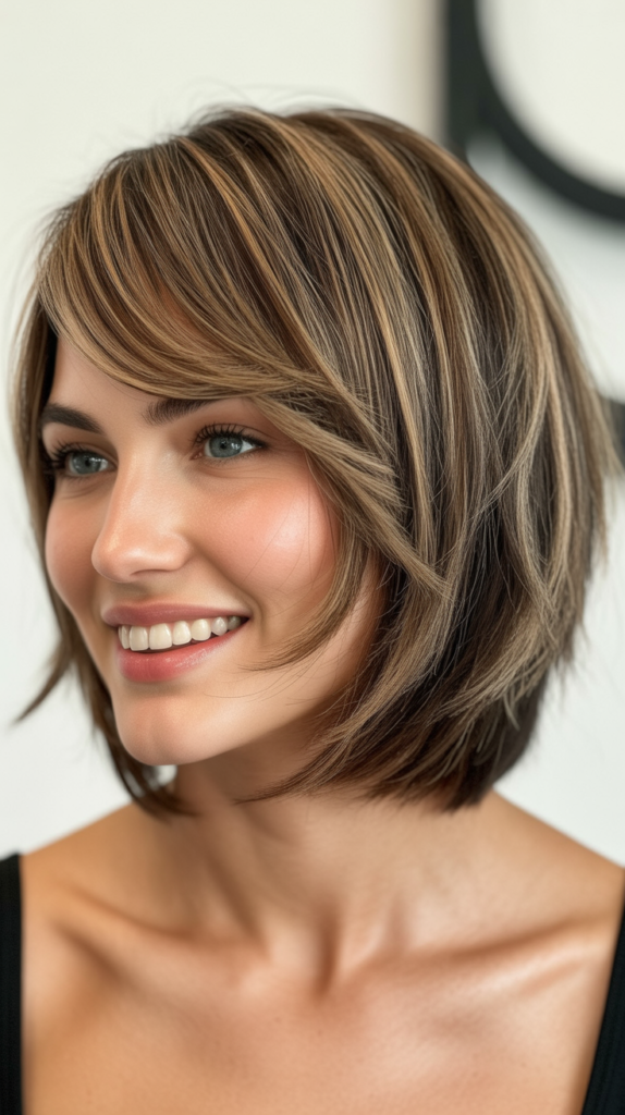  Choppy Bob with Side-Swept Bangs
