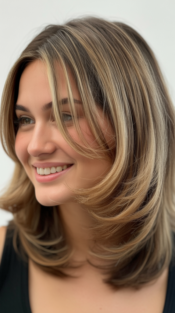 Layered Shoulder-Length with Highlights