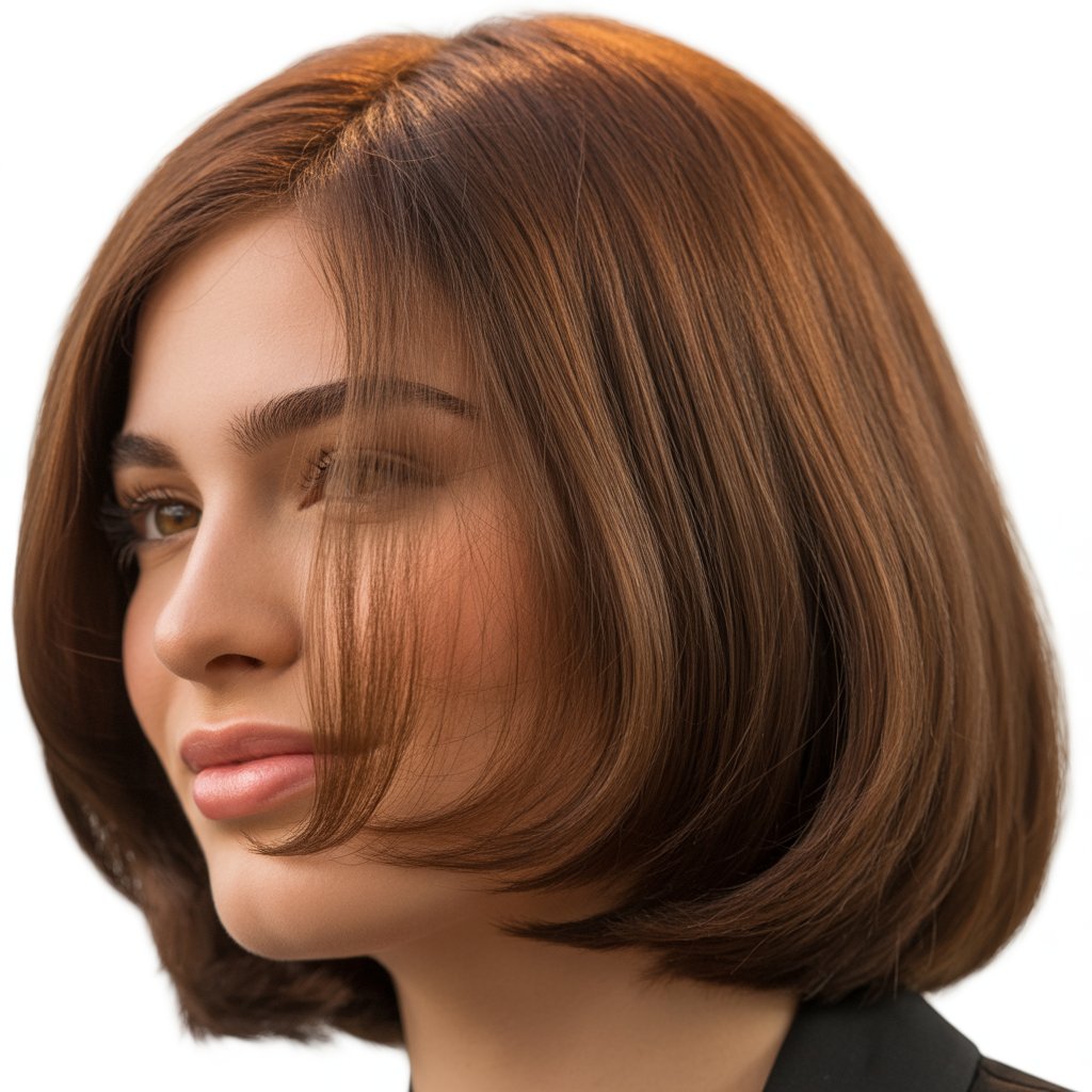 27+ Expert-Approved Hairstyles for Thin Hair and Round Faces 7 Blunt Collarbone Cut with Face-Framing Layers