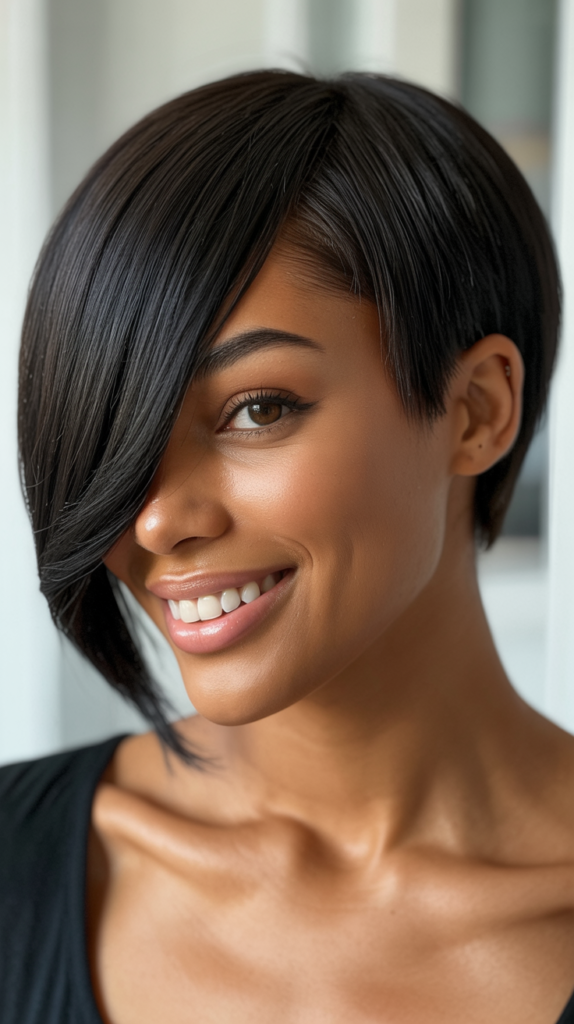  Straight Pixie with Long Bangs