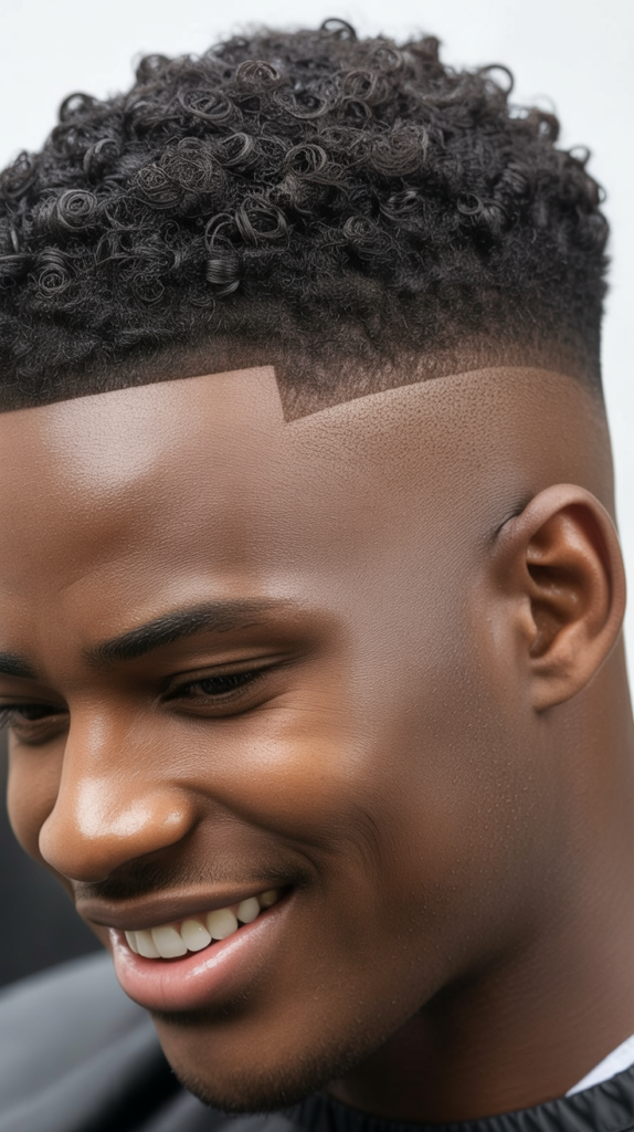 Low Taper Fade with Sponge Curls