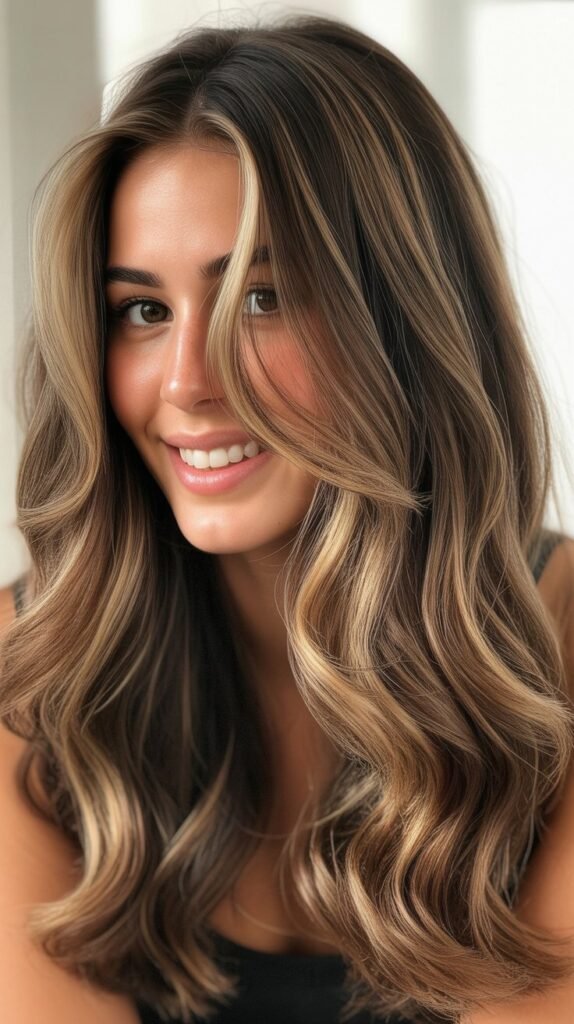 Caramel Brown Base with Dirty Blonde Money Piece