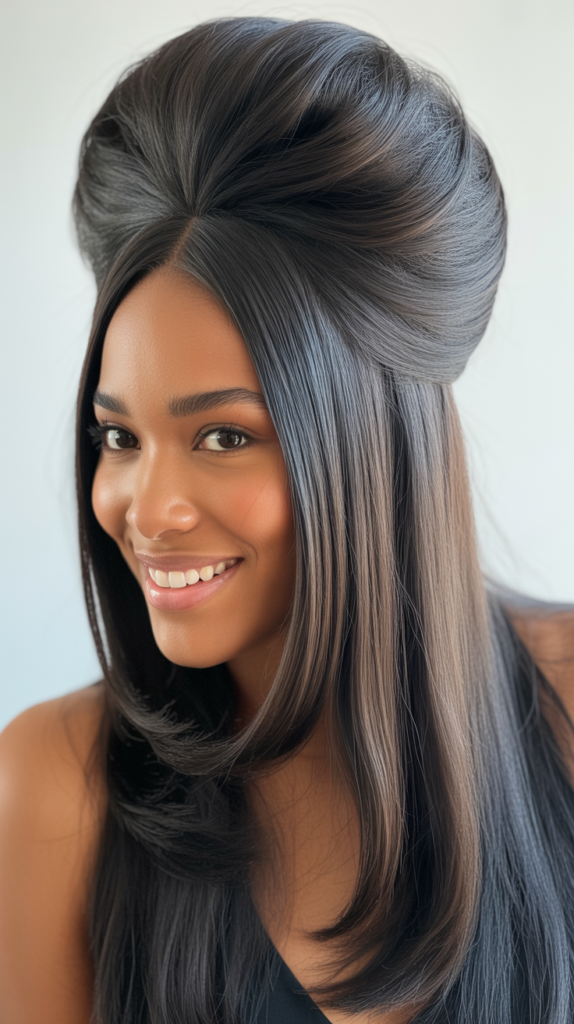 Straight Hair with Crown Volume