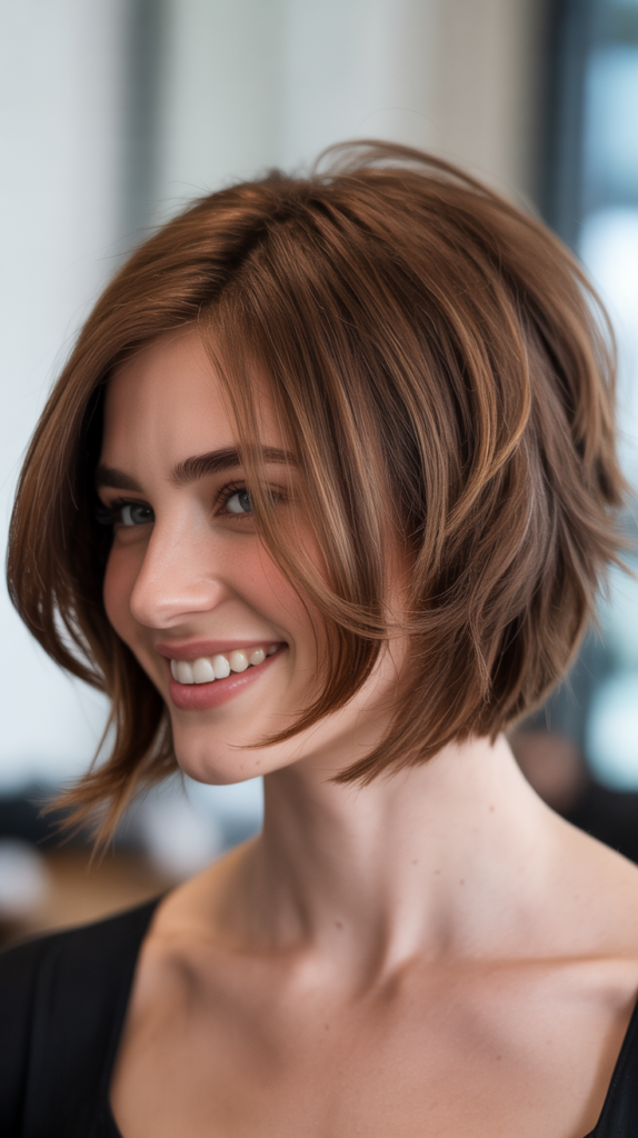 Choppy Bob with Side Part