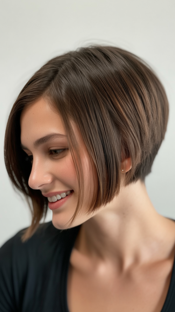 Angled Stacked Bob with Jaw-Skimming Length