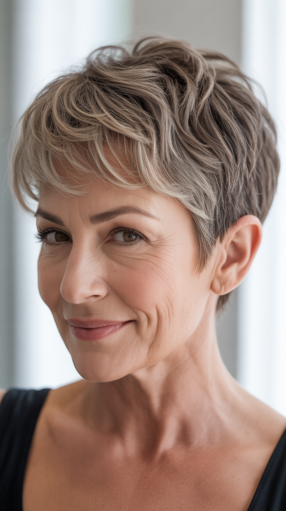 Messy Pixie with Side Part