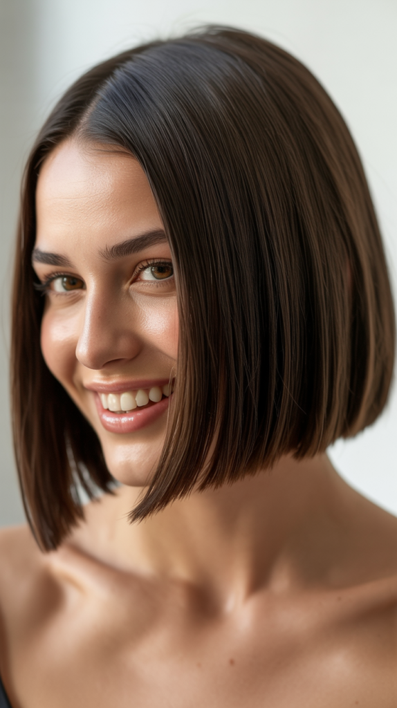 Straight Bob with Tucked Behind Ears
