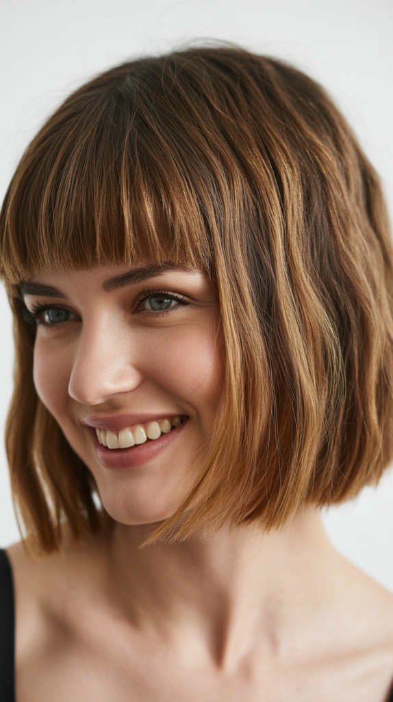 Choppy Bob with Blunt Bangs
