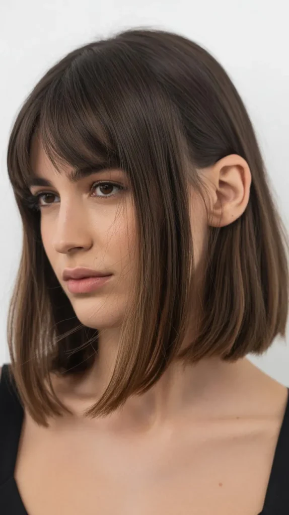 Long Bob with Curtain Bangs and Undercut