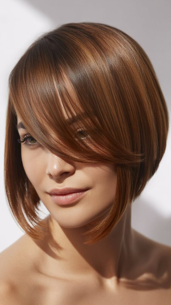 26 Flattering Angled Bob Haircuts Round Faces 8 Angled Bob with Highlights