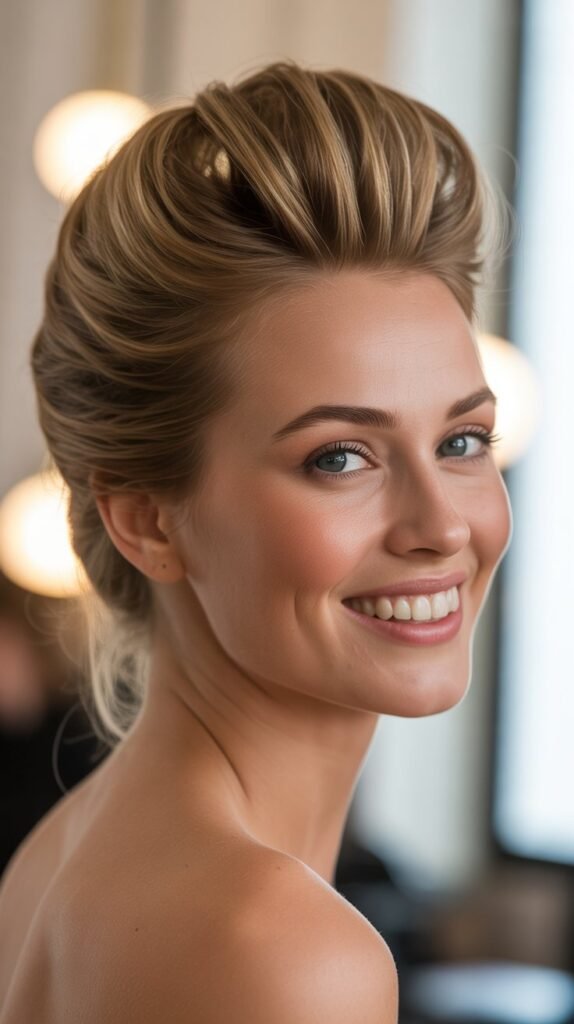 Swept Back Updo with Volume