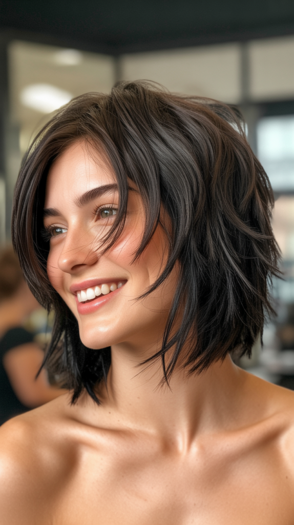 Choppy Bob with Shaggy Layers and Face-Framing Pieces