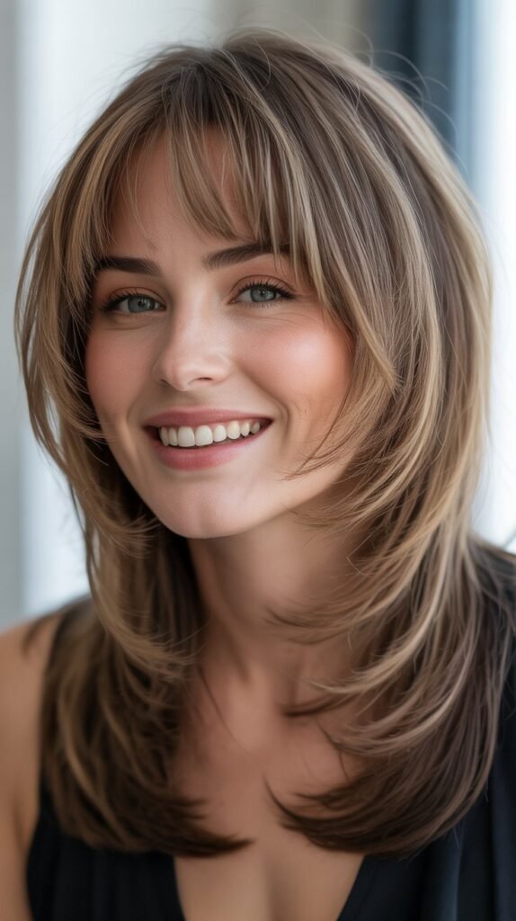 Wispy Bangs with Long Layers