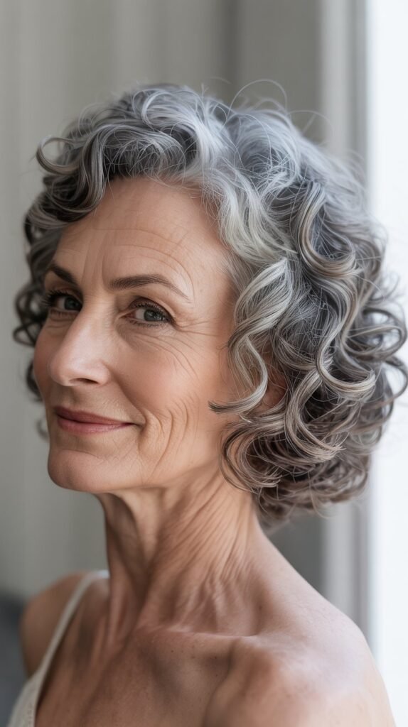 Curly Half-Up Styling with Shorter Length