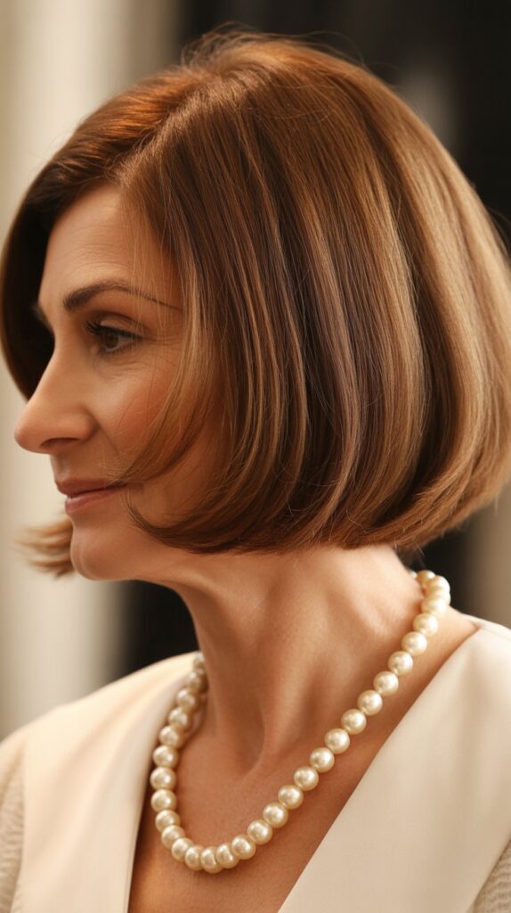 Top 32+ Short Hairstyles for Round Face Thin Hair Over 50 24 Rounded Bob with Internal Layers