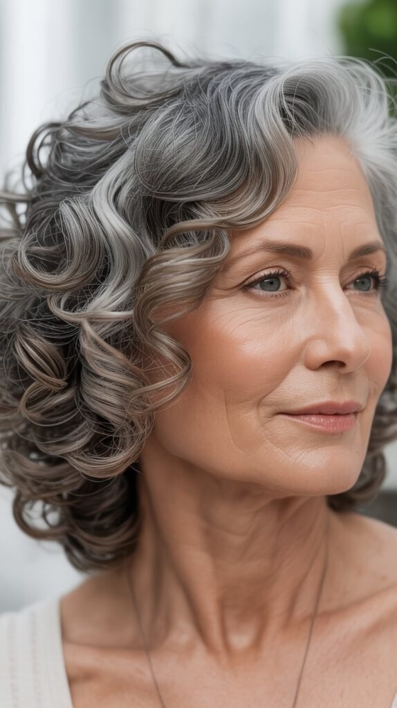 Side-Parted Curly Style