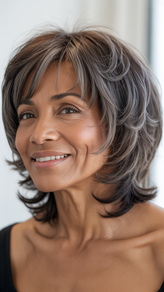 Medium Shaggy Cut with Wispy Ends