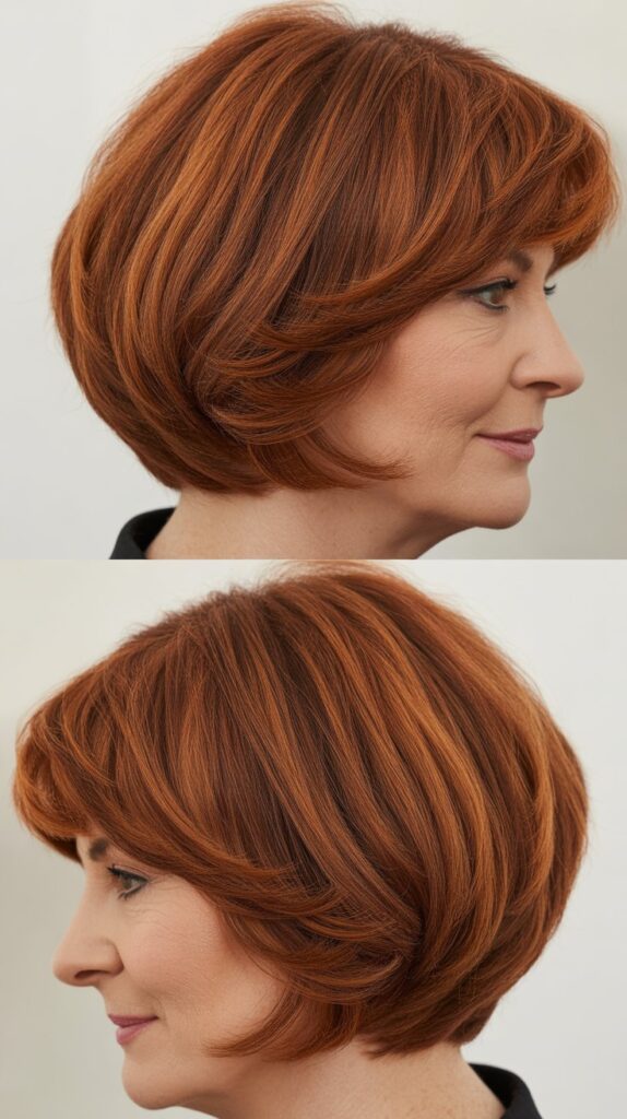 Top 32+ Short Hairstyles for Round Face Thin Hair Over 50 5 Stacked Bob with Volume at Crown