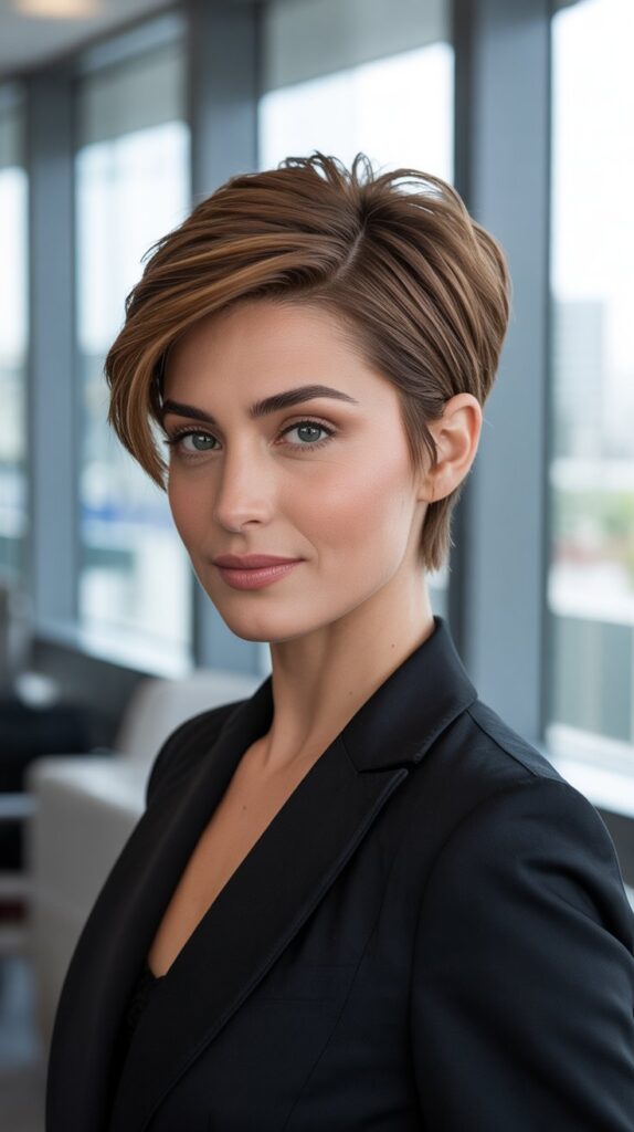 Textured Pixie with Side Part