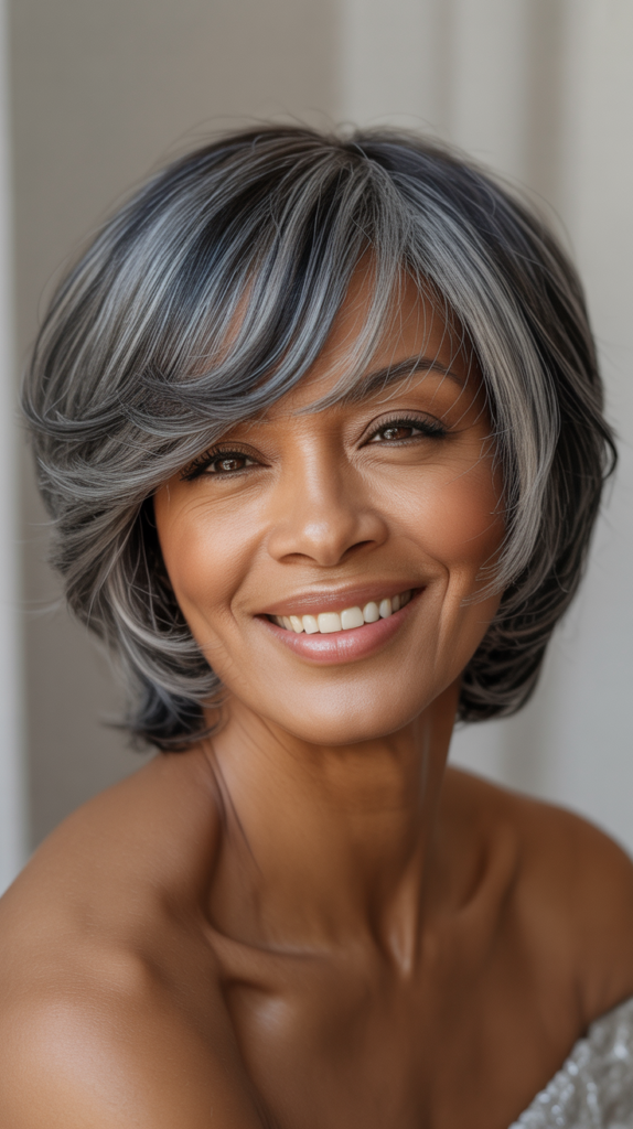 Layered Cut with Swoopy Side Bang