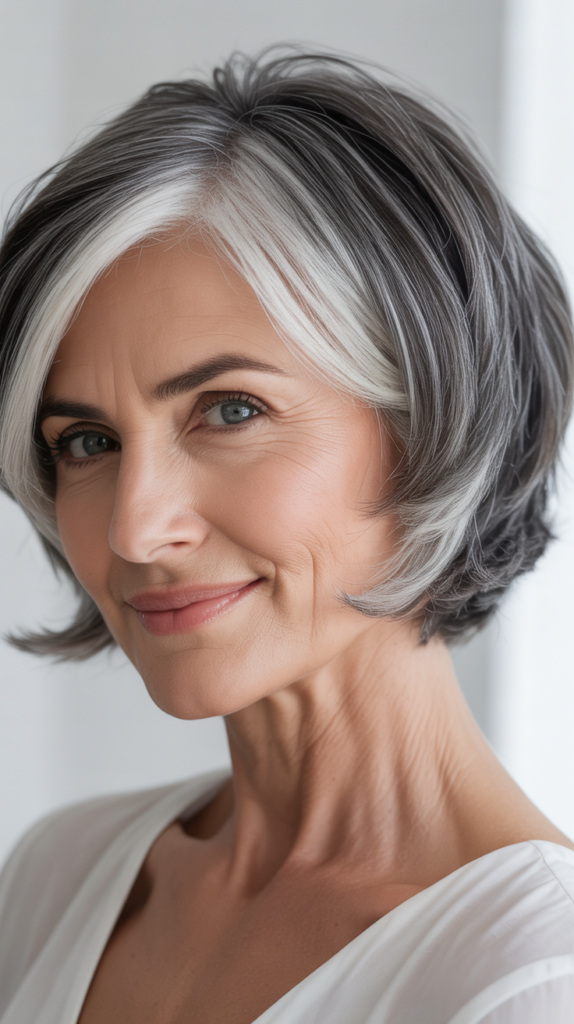 Platinum and Steel Gray Lowlights for Icy Elegance