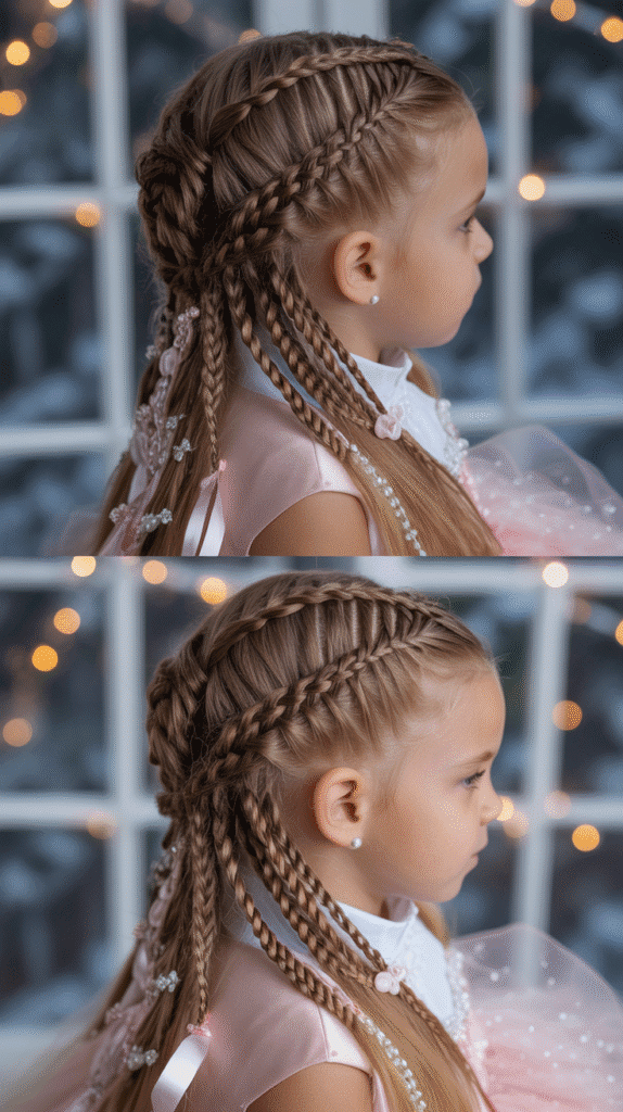33 Cute Winter Hair Braids for Kids 33 Mixed Braid Combination