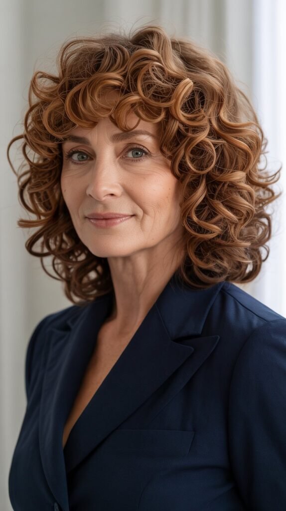 Curly Bangs with Medium Length