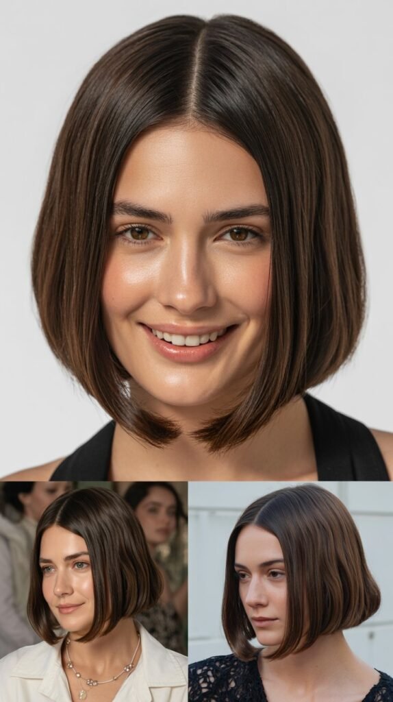 Sleek Long Bob with Middle Part