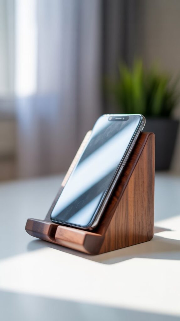 Best 47 Small Wooden Projects That Are Easy and Profitable 1 Wooden Phone Stands